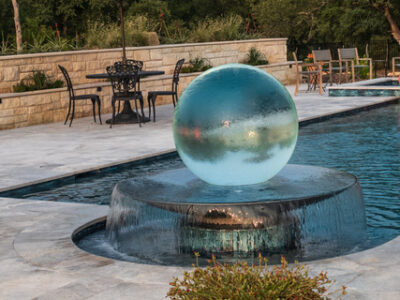 Sphere Fountain in Pool