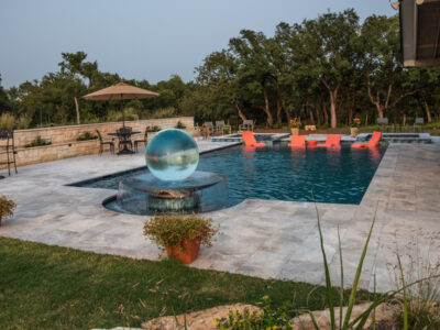 Sphere Fountain in Pool