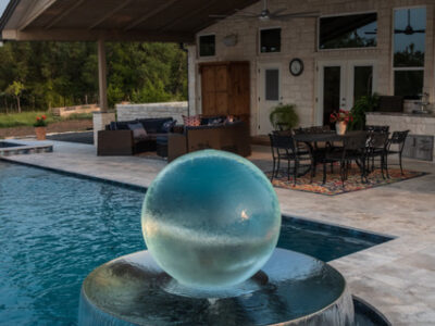 Sphere Fountain in Pool