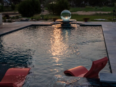 Sphere Fountain in Pool