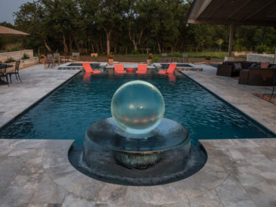 Sphere Fountain in Pool