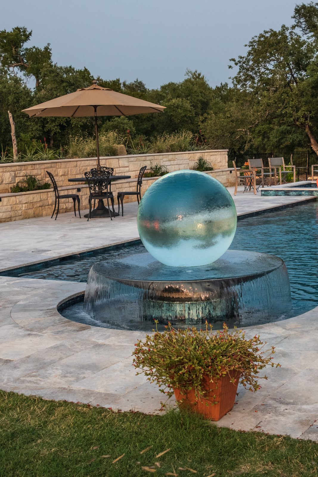 Pool Fountain - Allison Armour Sphere Fountain