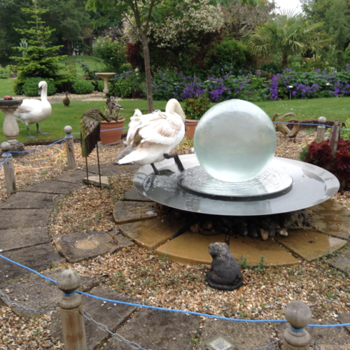 Swans and Sphere Fountains