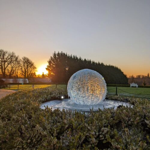 Aqualens Sphere Fountain in the Winter